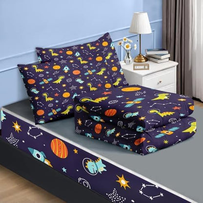 Nesker Dinosaur Full Zipper Bedding for Boys, 3-Piece-All-in-one