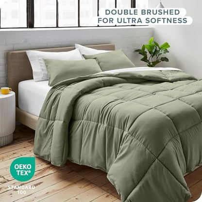Bare Home Comforter Set - 1800 Ultra Soft (Twin/Twin XL, Sage)