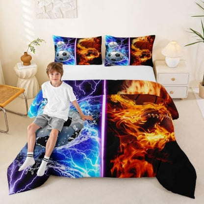 Erosebridal Baseball Soccer Basketball Football Bedding Queen,