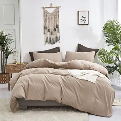 Wellboo Khaki Comforter Set Twin Size Cream Coffee Bedding Sets Dark Champagne Bed Quilts Solid Taupe Quilts Women Men Modern Oatmeal Brown Blankets Cream Khaki Comforters Plain Tan Taupe Color Bed