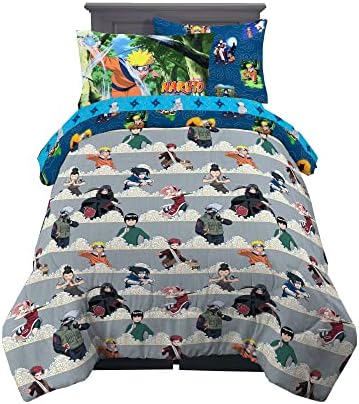 Naruto Anime Bedding Super Soft Comforter And Sheet Set With Sham, 5 Piece Twin Size, By Franco