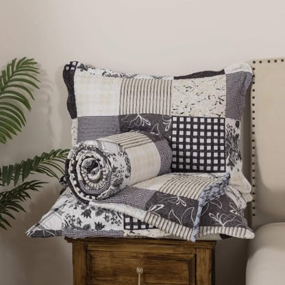 HoneiLife Quilt Sets Queen Size - Lightweight Quilts 3-Piece, Microfiber Bedspreads for King Bed Use, Checkered Coverlets Vintage Bed Cover Queen Quilt Bedding Set All Season Use