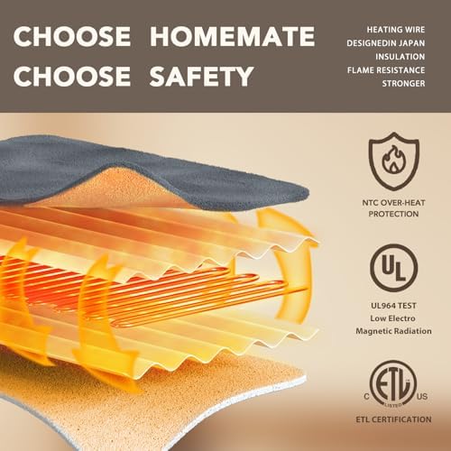 Homemate Heated Electric Blanket Twin 62"x84" Heating Throw Blanket