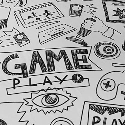 Gaming Comforter Sets for Boys Teen Queen Size,Kids Video Games Bedding Set Sketch Style Athletic Racing Game Design Bedroom Home Decor