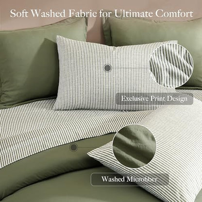 Monbix King Size Comforter Set- 7 Pieces Soft Bed in a Bag King Bedding Set