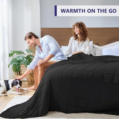 yescool King Size Weighted Blanket for Adults 30lbs, 88” x 104”, Black
