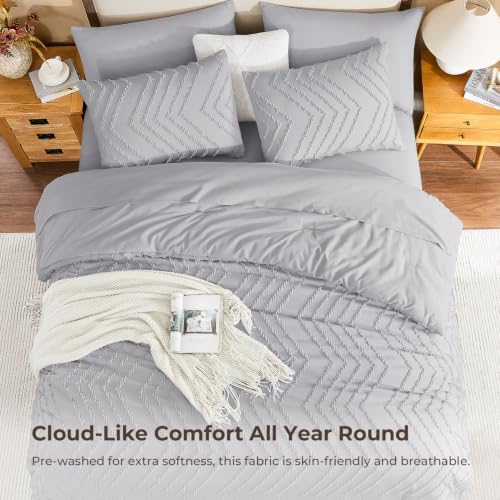 Litanika Super King Comforter Set with Sheets, 7 Pieces Boho Bed Set