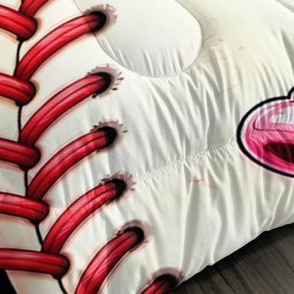 BSNTHO Baseball King Size, Comforter Set Ice Cream Kids Comforter 3Pcs