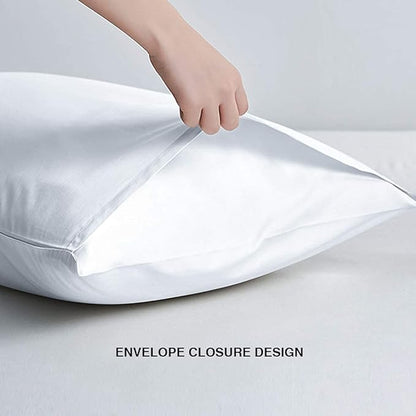 FLXXIE Body Pillow Cover - Super Soft Microfiber 20x54 Body Pillow Case - Envelope Closure, Wrinkle, Stain Resistant 20x54 Long Pillowcase, White