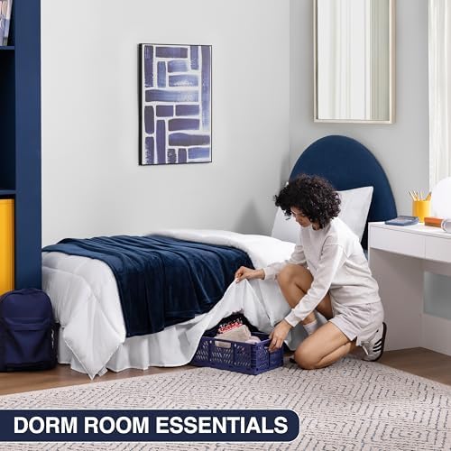 Casual Living Twin XL Bed Skirt, Ruffled Wrap-Around, 15" Drop, White