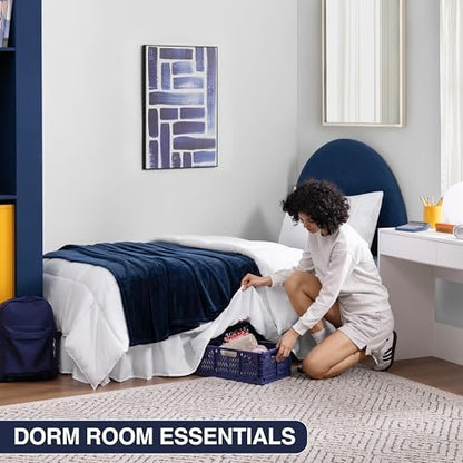 Casual Living Twin XL Bed Skirt, Ruffled Wrap-Around, 15" Drop, White