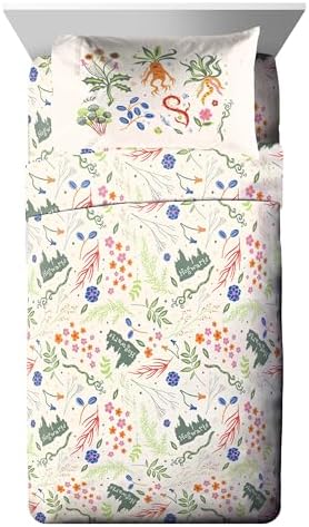 Harry Potter Twin Comforter Set 5 Piece Soft Floral Bedding, Multi