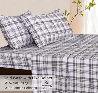 RUVANTI Flannel Sheets Set Twin XL Size,Modest