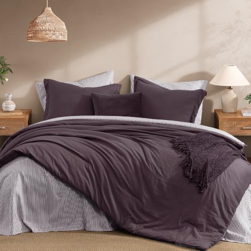 Monbix Full Size Comforter Sets-7 Pieces Soft Bed in a Bag Full Bedding Set