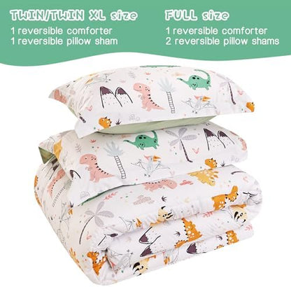 Yibeizi Dinosaur Kids Comforter Set Twin Bedding for Toddler Boys