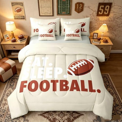 Erosebridal Football Comforter Set with Sheets 7 Piece Full