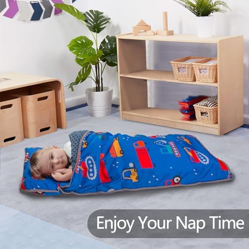 Primlect Toddler Nap Mat with Pillow, Thickened Extra Large Sleeping Bag