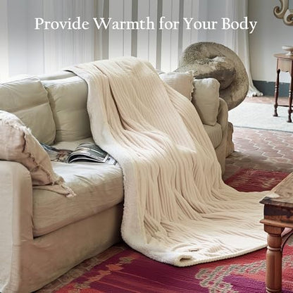 Texciting Heated Blanket Twin Size,Electric Blanket,ETL Certified,Beige