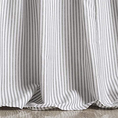 Lush Decor Ticking Stripe Bedspread Queen Size 3 Piece Set Gray - Ruffle Bedding Set Queen Bedspreads - Striped Bedding - Farmhouse & Coquette Decor