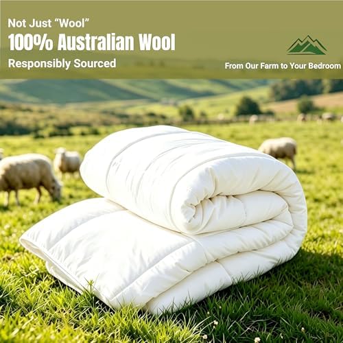 100% Australian Wool Comforter Twin Size-All Season Breathable Duvet Insert