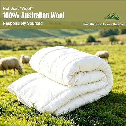 100% Australian Wool Comforter Twin Size-All Season Breathable Duvet Insert
