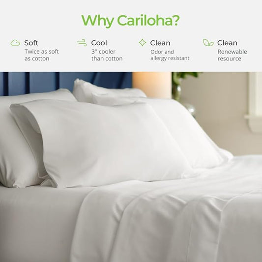 Cariloha Aloha Soft 3-Piece Sheet Set | Coastal Pine | Twin XL | Made from 100% Viscose derived from Bamboo | Introductory Sheet Line