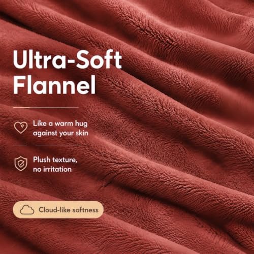 Electric Heated Blanket 72"x84" Full Size, Brick Red