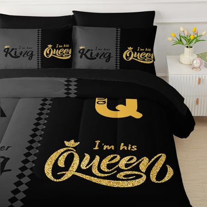 QOOMO Crown Queen and King 7 Pieces Comforter Set Full Size