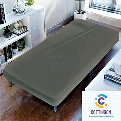 1 PC Cot Size 25" x 75" Fitted Sheet Only, 100% Egyptian Cotton, Stone Grey