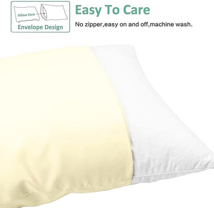 NTBAY Queen Pillowcase Set - 4 Pack Brushed Microfiber 20x30 Pillowcases - Soft, Wrinkle-Free, Fade-Resistant, Stain-Resistant, Ivory Pillowcases with Envelope Closure - 20x30 Inches, Ivory