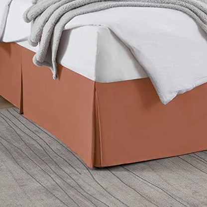 Nestl Rust Full XL Bed Skirt - Full XL Size Bed Skirt 14 Inch Drop - Brushed Microfiber Bed Skirts - Hotel Quality Pleated Bed Skirt - Shrinkage & Fade Resistant