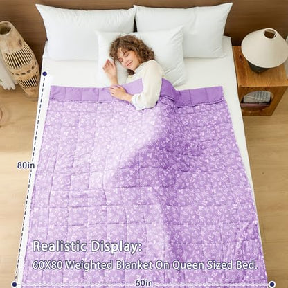 yescool Weighted Blanket for Adults 15lbsQueen Size, 60" x 80", Mauve