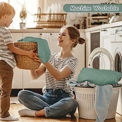 Yoofoss Waterproof Crib Mattress Protector 2 Pack, Quilted Crib Mattress Pad Cover Ultra Soft and Breathable, Machine Washable Toddler Mattress Protector for Standard Baby Crib Size 52''x28''