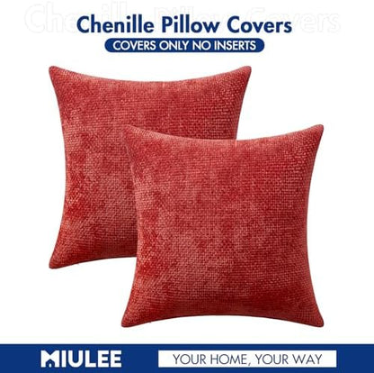 MIULEE Decorative Couch Throw Pillow Covers 20x20 Inch Christmas Red 2 Pack