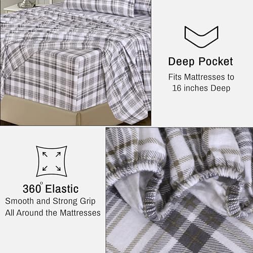 RUVANTI Flannel Sheets Set Full Size,Modest