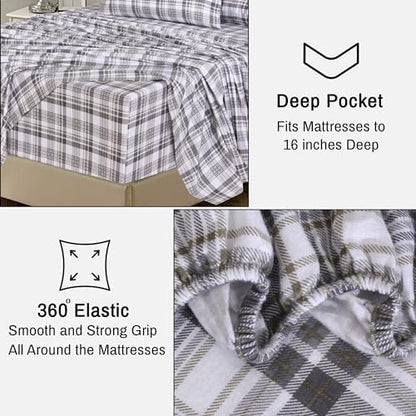 RUVANTI Flannel Sheets Set Full Size,Modest