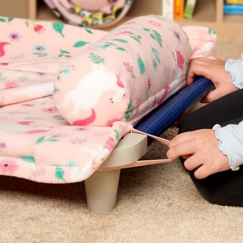 ROLLEE POLLEE Nap Sac Roll Up Napping Blanket with Attached Pillow for Preschool/Daycare, Super Soft with Elastic Straps, Fits Most Mats and Cots