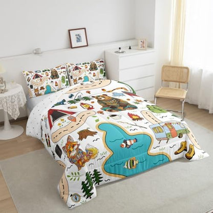 Feelyou Camping Adventure Bedding Set Kids Boys Girls Twin Size