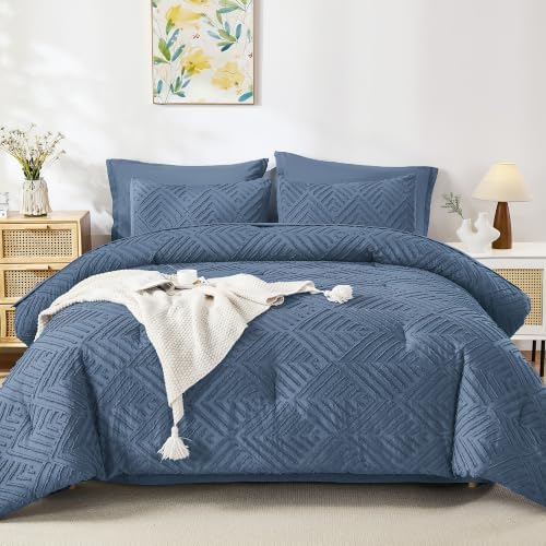 Andency King Size Comforter Set, Ocean Blue, 7 Pieces
