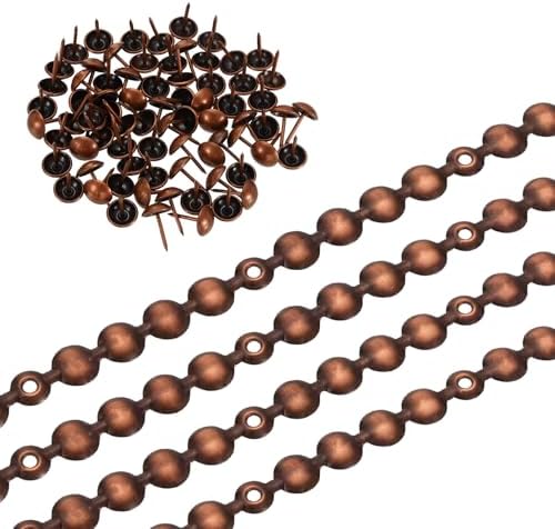 uxcell Upholstery Nailhead Trim, 4 Meters Glossy Upholstery Tacks Strips, Decorative Nail Trims with Nails for Sofa Headboard, Chair DIY Furniture Accessory (11mm Brown)