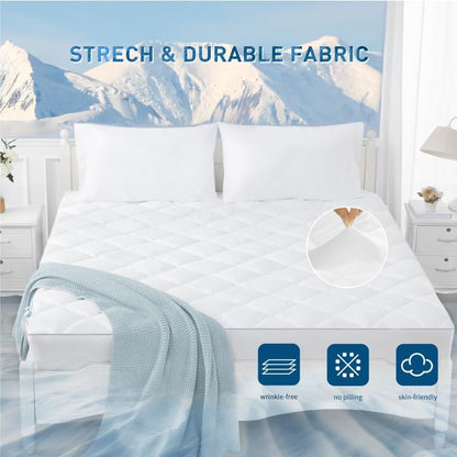 Sunflower Cooling King Mattress Pad for Hot Sleepers, Chill Mattress Cover