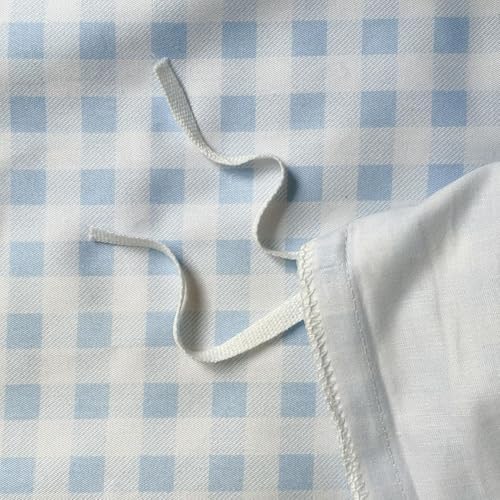 NSNLGSGC Light Blue Gingham Ruffle King Duvet Cover