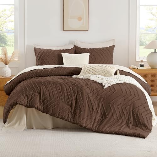 Andency Brown Oversized Super King Comforter Set 120x120 Extra Large