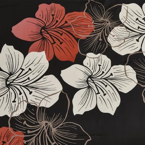 Luxudecor Floral Comforter Set King Size, 7 Pieces Bed in a Bag