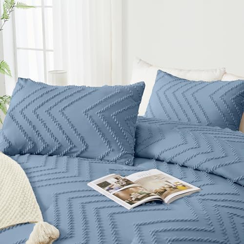 Andency Greyish Blue Oversized King Comforter Set 120x98 Extra Large