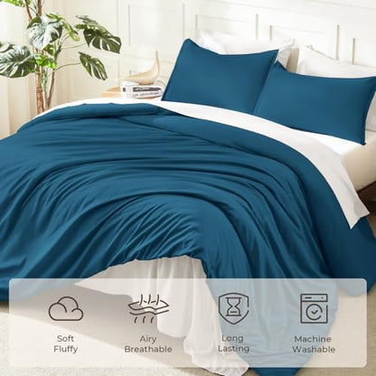 Litanika Teal Super King Plus Comforter Set, 3 Pcs Solid Bedding Set