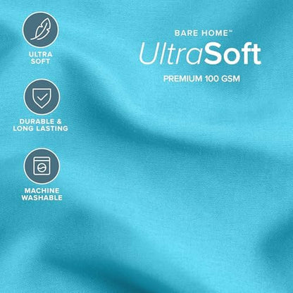 Bare Home Queen Comforter Set - 1800 Ultra Soft (Queen, Aqua)