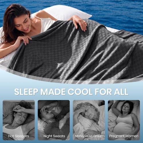 Topcee Cooling Blanket 90"x90" for Hot Sleepers Summer Cold Blanket