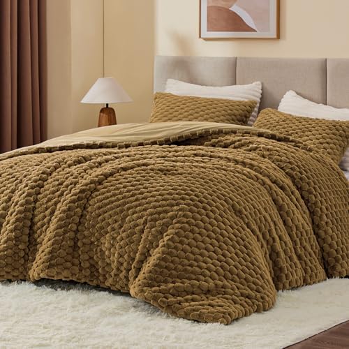 BEDELITE Fluffy Twin/Twin XL Comforter Set, Brown Bed Set 2 Pieces
