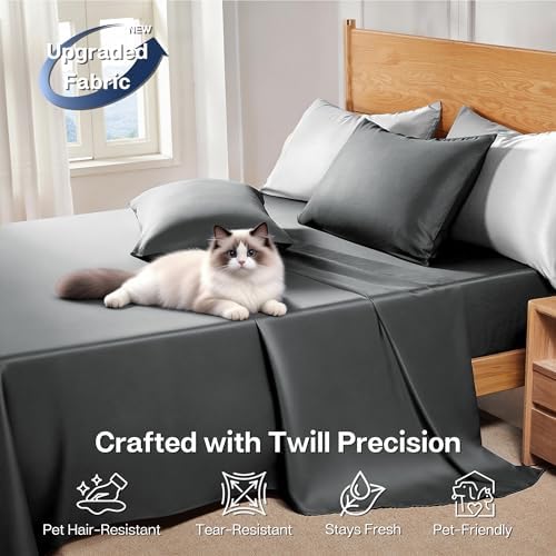 MR&HM California King Sheets 4 Pieces, Rayon Derived from Bamboo Blend